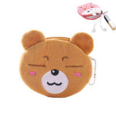 China BEAR Soft Fashion Lovely Design Plush Key Bag Key Bag Plush Coin Purse Cartoon Plush Wallet Custom Pendant Cute Coin Bag for sale