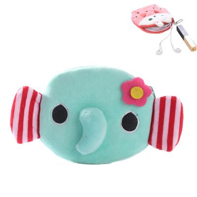 China Soft Cute Animal Design Plush Key Bag Elephant Purse Lovely Fashion Plush Coin Purse Cartoon Plush Wallet Custom Key Pendant Coin Bag for sale