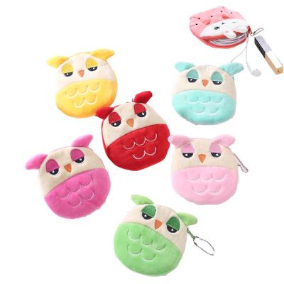 China Fashion OWL Key Key Purse Plush Coin Purse Cartoon Plush Coin Wallet Bag Lovely Mini Soft Cute Animal Custom Design Pendant Plush for sale