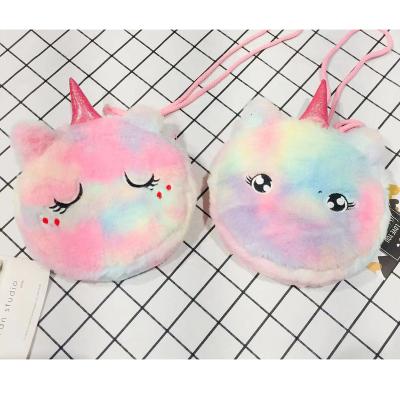 China Diagonal bag the latest fasion 2021 new design series unicorn face bag animal diagonal cute girl plush for sale