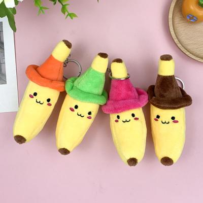 China Gift Bag Decoration Pendant Couple Japanese Cute Banana Hat Banana Doll Pendant Plush Pendant Key Chain for sale