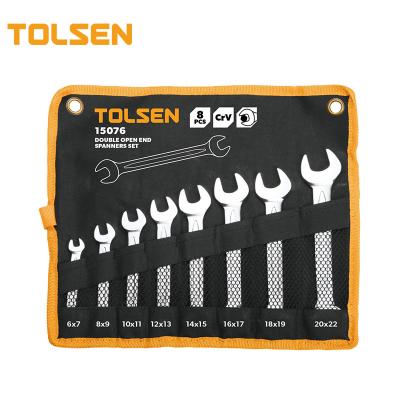 China Crv TOLSEN 15076 8pcs Tools Double Open End Combination Wrench Set for sale