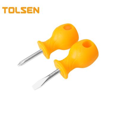 China TOLSEN 20734 Plastic Stubby Mini Magnetic Screwdriver Set 2pcs Tools for sale