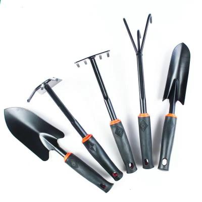 China Modern Gardening Tools Black Harrow Handle Flower Hoe Flower Shovel Garden Shovel Outdoor Garden Tools Five-toothed Hoe Plastic Two Head for sale