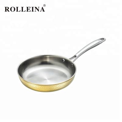 China Customized Sustainable Design Durable Stainless Steel Induction Tri Fold Frying Pan For Sale for sale