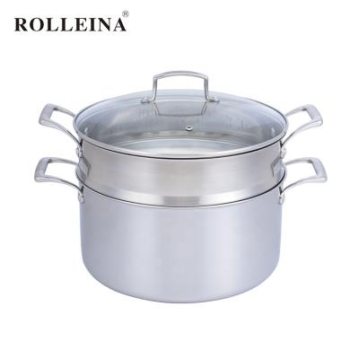 China Multi-Use Tri Fold Stainless Steel Pot Food Dim Sum Egg Cooking Steamer Sustainable for sale