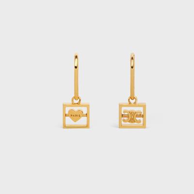 China Office/Career Earrings New Triumphal Arch Hearts Small Age Reducing Earrings Female Brass Gold Plated Earrings for sale