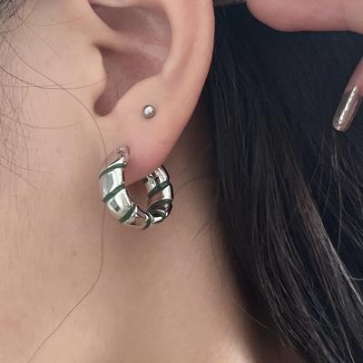 China Office/Career Europe and the United States Metal Ring Spiral Earring Niche Designer Ear Stud Earring Temperament Ear Ornaments for sale