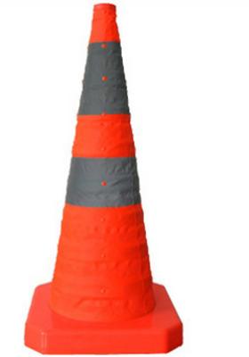 China Factory direct ABS base with light folding retractable traffic cone 70cm for sale