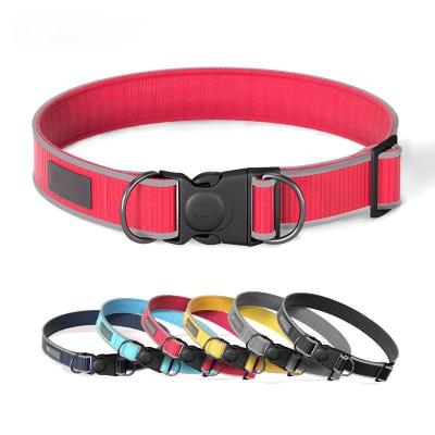 China Anti-breakaway dog ​​collar Reflective anti-lost dog collar Adjustable medium and large dog pet collar for sale