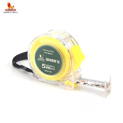 China Wynn Portable 3m Double Tape Metric Measuring Tape Transparent Steel Meter Measures for sale