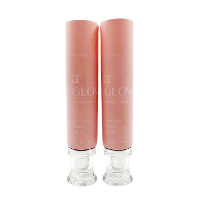 China Matte Pink 25g Cosmetic Luxury Custom Plastic Round Squeeze Packaging Tubes Face Cream Tubes With Silver Screw Lid For Cosmetic Packaging for sale