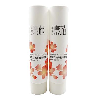 China Manufacturer Cosmetic Matte White 80g Custom Plastic Round Squeeze PE Tubes Face Detergent Tubes With Screw Lid For Cosmetic Packaging for sale