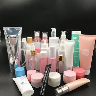 China Factory direct sale cosmetic tube/bottle/jar QN eco-friendly cosmetic tube/bottle/jar set packaging wholesale custom copies and color cosmetic tubes for sale