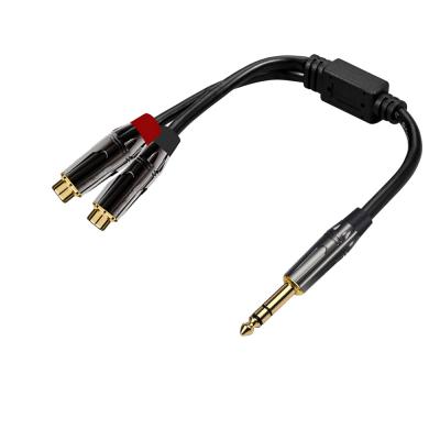 China COMPUTER Doonjiey 6.35mm 1/4 TRS Male Plug To Dual Female Audio RCA Y Splitter Cable for sale