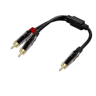 China COMPUTER Doonjiey gold plated RCA Y splitter rca male to dual male rca Y splitter adapter cable for sale