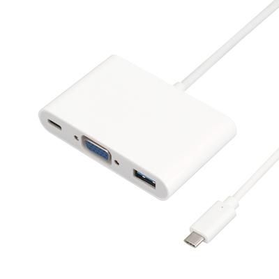 China COMPUTER USB 3.1 TYPE C to VGA+ USB3.0+ TYPE C Charging 3 in 1 Adapter Multiport Adapter for sale