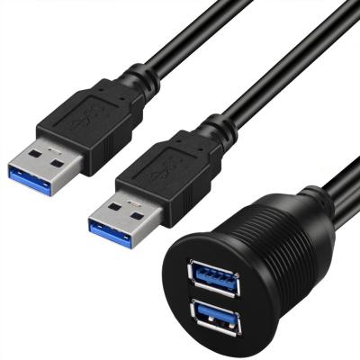 China Doonjiey COMPUTER Dual Usb3.0 2.0 Male To Female Dash Mount Extension Cable for sale