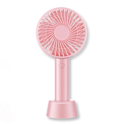 China Hotel Mini Handheld Rechargeable Portable Fan Battery Operated Cooling Desktop with Base 3 Modes for sale