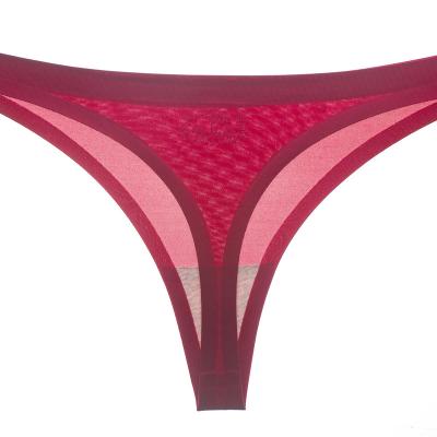 China Wholesale Antibacterial Seamless Sexy Panties Ice Silk Thong Back Women Underwear Ladies Bikini for sale