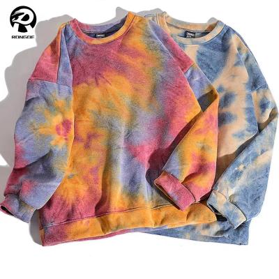 China OEM Anti-Shrink Vintage Woman Manufacturer Crewneck Tie Dye Oversized Sweatshirt Women for sale