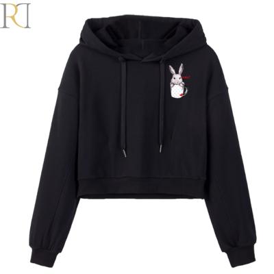 China Hot Selling Promotional Cropped Hoodie Anti Shrink Women With Drawstring for sale