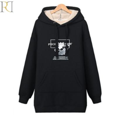 China Solid Color Logo Street Style Anti Shrink Hoodie Women Long Customize for sale