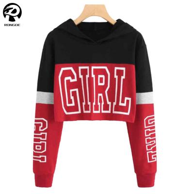 China Anti Shrink Pullover Off Shoulder Cropped Sweatshirt Women Hoodies for sale