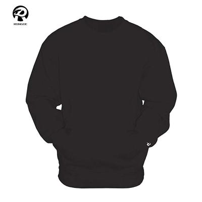 China Custom Mens Streetwear Black Anti-pilling Printed Crewneck Sweatshirt With Pockets for sale