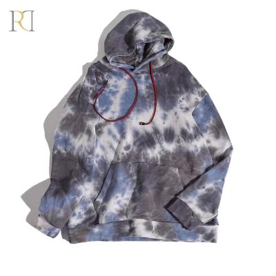 China Fashion Top Unisex Cotton Weighted Tie Dye Hoodies Men Anti-pilling Hip Hop for sale