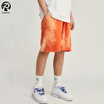 China Breathable Empty Custom Workout French Terry Cotton Men Tie Dye Shorts for sale