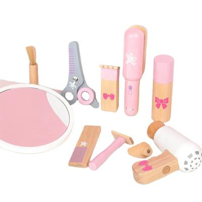 China Wooden Hair Cutting Tool Pretend Play Toys Role Play Wooden Education Toys for sale