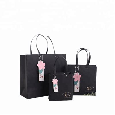 China Recyclable Luxury Custom Design Logo ECO-friends Simply Style Flat Paper Bag With Handle for sale