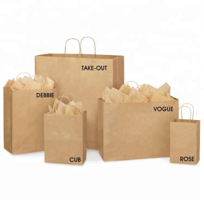 China Custom Printing Rope Handle Friendly Recycle Shopping Kraft Paper Bag With Custom Logo And Handle for sale