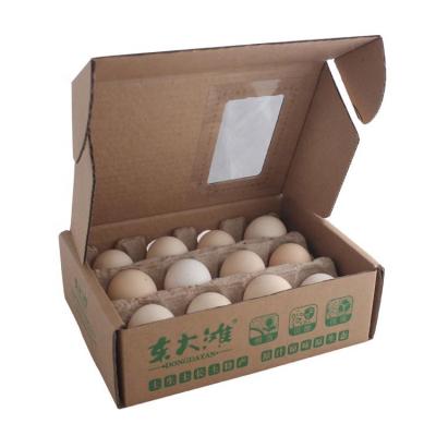 China Recyclable High Quality Low Price Cheap Corrugated Biodegradable Kraft Paper Egg Box For Food Packaging for sale