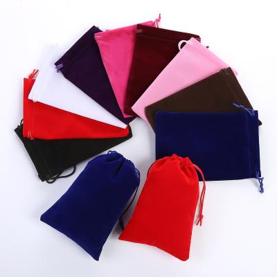 China Custom Velvet Jewelry Packaging Pouch / Custom Logo Custom Drawstring Velvet Jewelry Bag Small with logo for sale