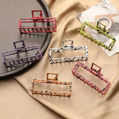 China Fashional Korean Colorful Geometric Hair Pin Womens Summer Metal Hair Claw Clips for sale