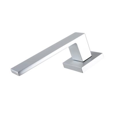 China High Quality Modern Style Matte Chrome Long Square Aluminum Material Lever Door Handle for sale