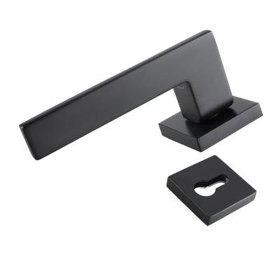 China Modern Door Accessories Lever Aluminum Interior Exterior Black Door Handles for sale