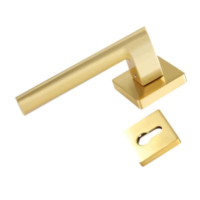 China Modern high quality manufacturer china interior gold color lever interior gold door handle for sale