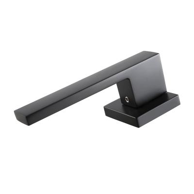 China Black Lever Type Euro Designer Door Part Modern Aluminum Hardware Square Door Handle for sale