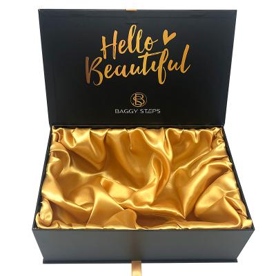 China Recyclable Silk Canvas Wig Paper Box Recyclable Custom Printing Magnetic Creative Large Gift Boxes With Silk for sale