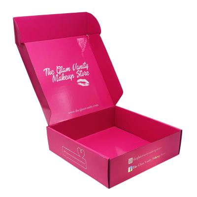 China China Manufacturer Recyclable Cardboard Paper Cardboard Shipping Monthly Subscription Eyelash Cosmetics Pink Gift Packaging Box for sale