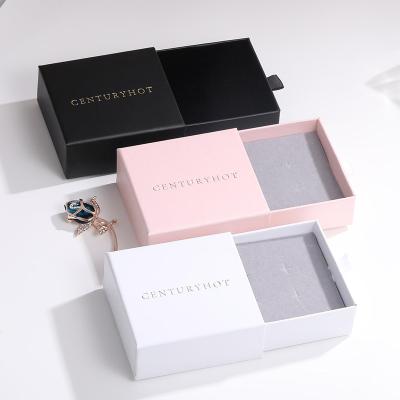 China Jewelry Necklace Earring Bracelet Ring Set Box Custom Pink White Black Jewelry Packaging Boxes Logo Jewelry Box Gift Earring Necklace Ring for sale