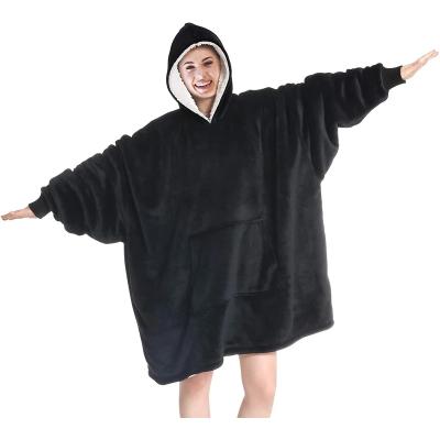 China Viable Hooded Wearable Covering Poncho For Adult Women Men Fleece Wrap Cover Cape With Hood Warm Soft Cozy Snuggly for sale