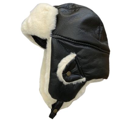 China breathable & Russian Ushanka Trapper Aviator Waterproof Unisex Shearling Shearling Winter Leather Fur Hat for sale