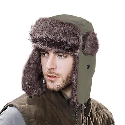 China breathable & Russian Ushanka Hat Warm Winter Fur Earflap Ski Hat Trapper Raincoat for Women Men for sale