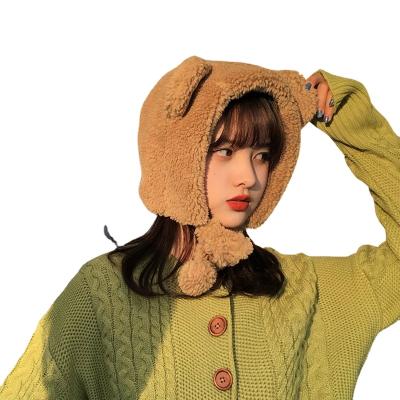 China breathable & Winter female hat bear ears hat women beanies student hat windproof warm cute waterproof Women Add Wool for sale