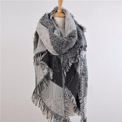 China Fashion Large Scarves Women Long Winter Cashmere Woolen Blend Soft Warm Scarf Plaid Wrap Shawl for sale