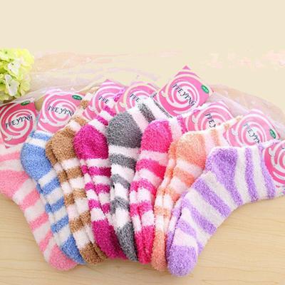 China Breathable Winter Keep Warm Coral Fleece Fashion Sweet Candy Colors Baby Socks Boy Girls Socks for sale